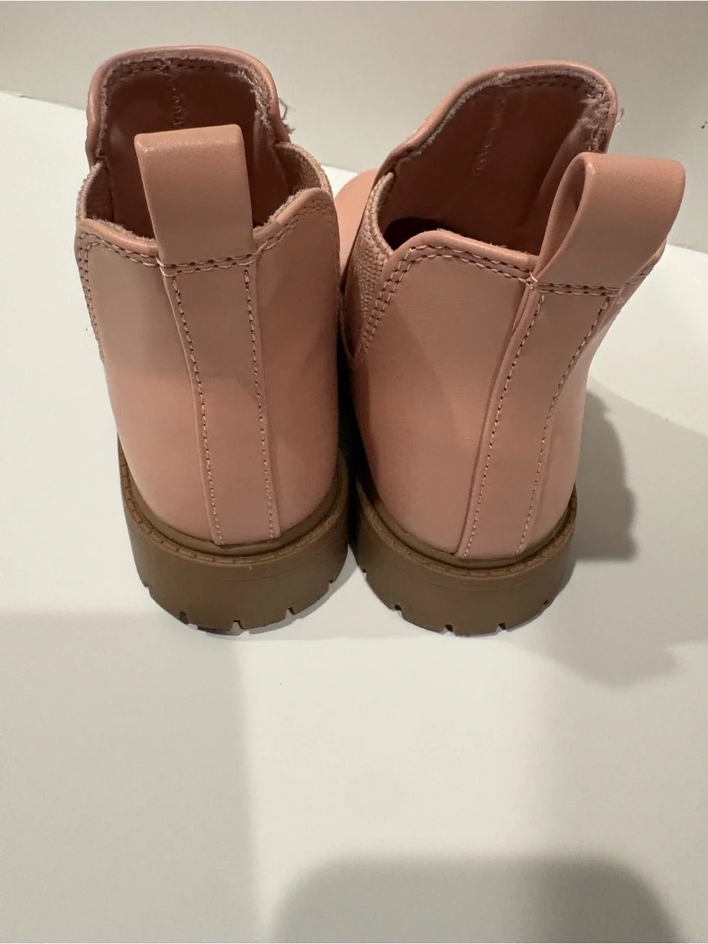 Old Navy Pink Chelsea Lug Booties with Brown Sole